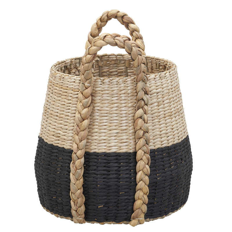 Two-tone Wicker and Leather Mini Box June Crossbody